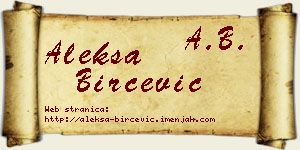 Aleksa Birčević vizit kartica
